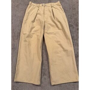 Roucha Keaton Pants Size BB Cotton Twill Wheat Color Wide Leg Barrel Like (V1)